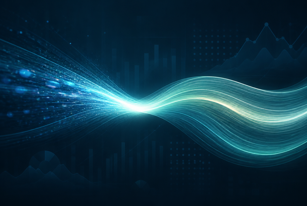 Two merging revenue streams representing the upfront and ongoing components of a hybrid iGaming payout model