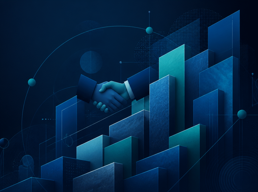 Abstract dark fintech visual representing iGaming affiliate deal negotiation and commission structures