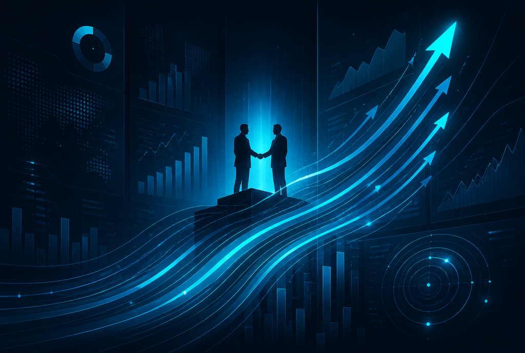 Abstract visual representing data-driven leverage in affiliate deal negotiation